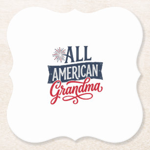 All Amerikansk Mormor Patriotisk Fyrverkeridesign_ Underlägg Papper