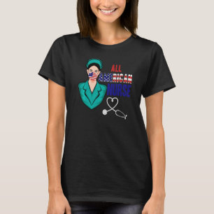 All amerikansk näsmak Ansikte i Flagga T Shirt