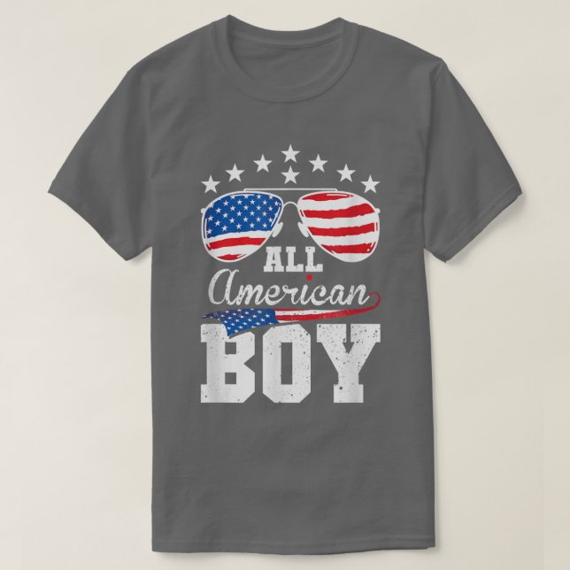 All amerikansk pojke 4:e juli Matching Family T Shirt (Design framsida)