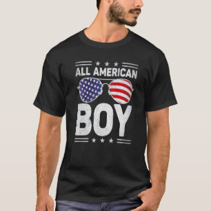 All amerikansk pojke 4:e juli Sunglass US Flagga T Shirt