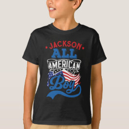 All amerikansk pojke 4:e July patriotic-familjen T Shirt