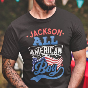 All amerikansk pojke 4:e July patriotisk familjeåt T Shirt
