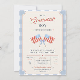All Amerikansk Pojke Födelsedags Patriotisk Fest Inbjudningar