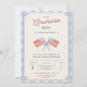 All Amerikansk Pojke Födelsedags Patriotisk Fest Inbjudningar