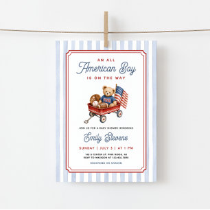 All Amerikansk Pojke Patriotisk Babyfirande Inbjudningar