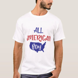 All Amerikansk Pojke Patriotisk USA Karta Barn T Shirt