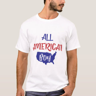 All Amerikansk Pojke Patriotisk USA Karta Barn T Shirt