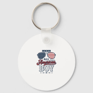 All Amerikansk Pojke Patriotiska Solglasögon Tröja Nyckelring