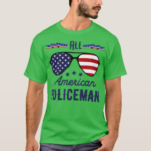 All amerikansk polis 4:e juli Sunglass T Shirt
