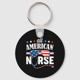 All amerikansk sjuksköterska 4 juli Patriotic USA Nyckelring