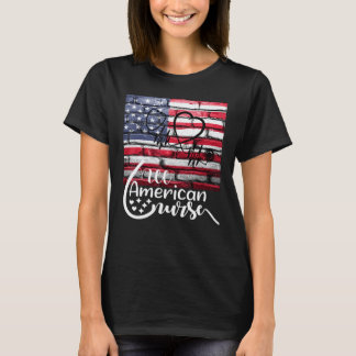 All Amerikansk Sjuksköterska Amerikansk Flagga Sjä T Shirt