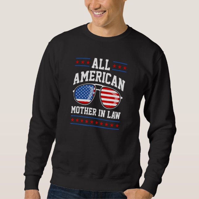All amerikansk Svärmor Patriotic 4:e juli A Lång Ärmad Tröja (Framsida)