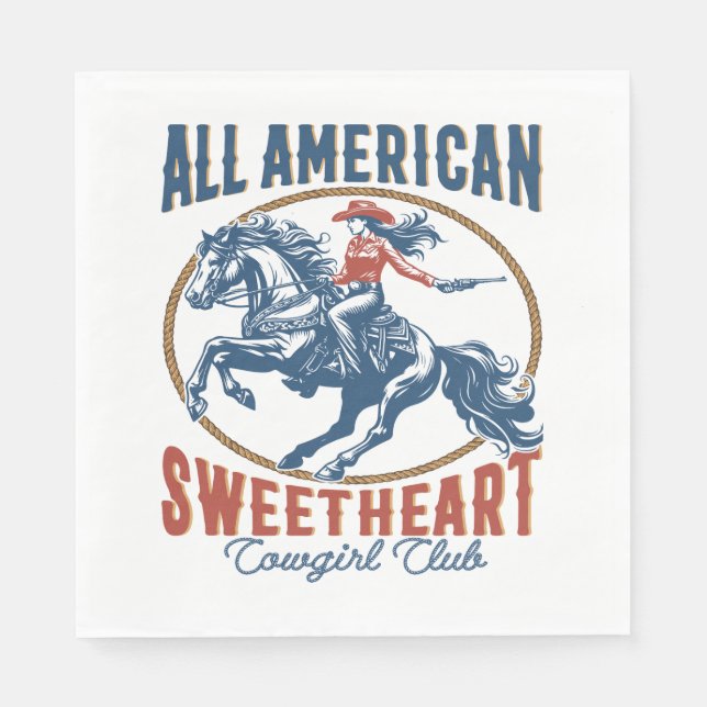 All amerikansk Swehoney Cowgirl Pappersservett (Framsidan)