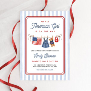 All Amerikansk Tjej Patriotisk Babyfirande Inbjudningar