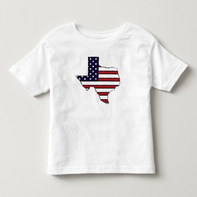 All amerikanska flaggan Texas skisserar Tee (Framsida)