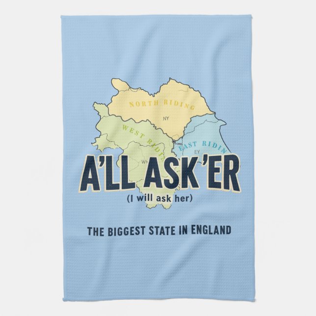 A'll Asker – Största länet i Yorkshire Kökshandduk (Vertikal)