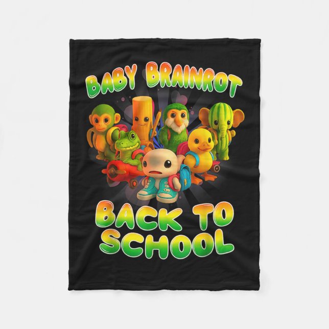 All Baby Brainrot Italie Memine Cute Back to schoo Fleecefilt (Framsidan)