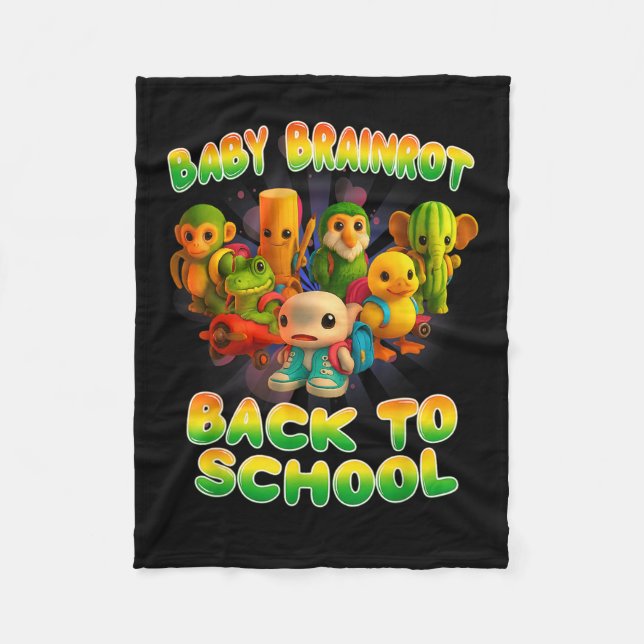 All Baby Brainrot Italie Memine Cute Back to schoo Fleecefilt (Framsidan)