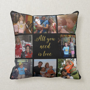 All beställnings- familjfotocollage som du kudde