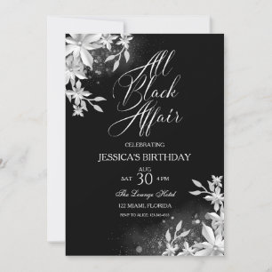 All Black Affair Födelsedagsfest inbjudan