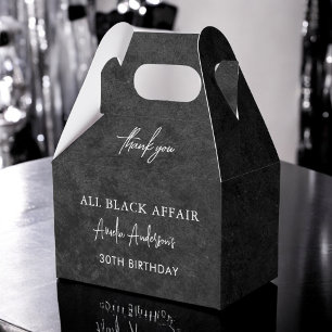 All Black Affair Födelsedagsfest Modern Elegant Presentaskar