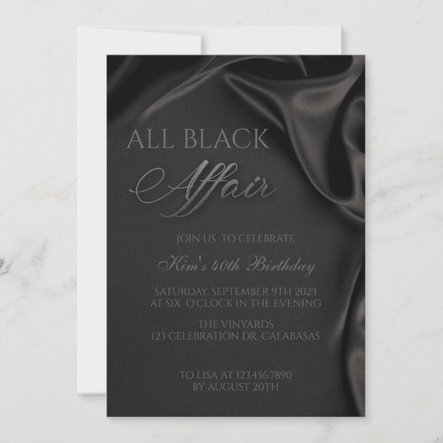 All Black Affair, Svart klänning, Formell klänning Inbjudningar (Framsida)