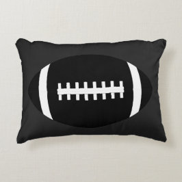 All Black American Football Boys Room Dekorativ ku Prydnadskudde