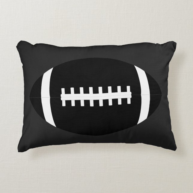 All Black American Football Boys Room Dekorativ ku Prydnadskudde (Framsidan)