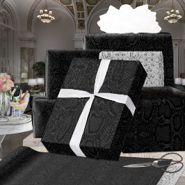 All Black Exotic Python Snakeskin Presentpapper