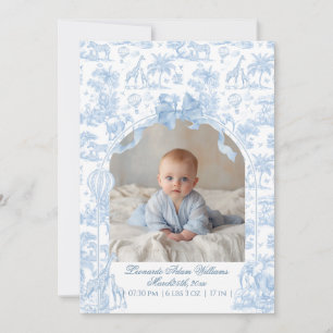 All Blue Toile Safari Animal Pojke Shower Meddelande