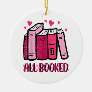 All bokad, glatt läsläsning av bibliotekarier Mana Julgransprydnad Keramik