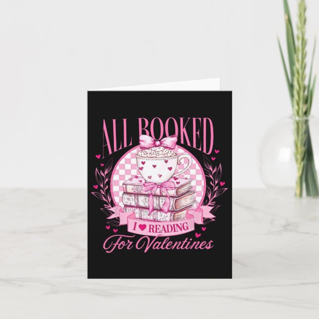 All bokad läsning för Valentines day-bibliotekarie Kort (Framsida)