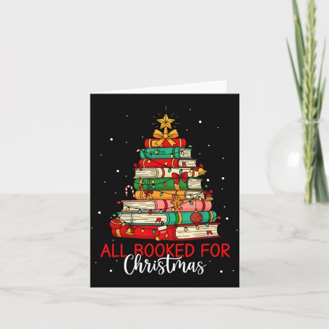All Booked For Christmas Book Christmas Tree Light Kort (Framsida)