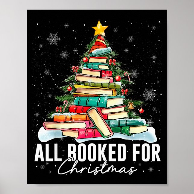 All Booked For Christmas Book Christmas Tree Light Poster (Framsidan)
