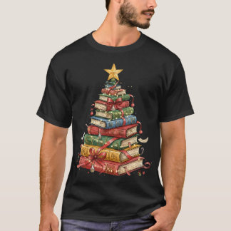 All Booked For Christmas Book Christmas Tree Light T Shirt