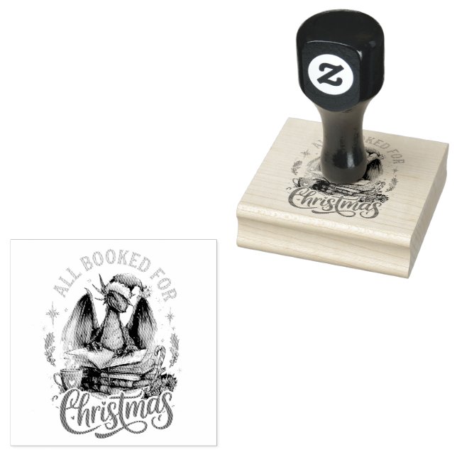 All Booked for Christmas Dragon  Stämpel (Stämplad)