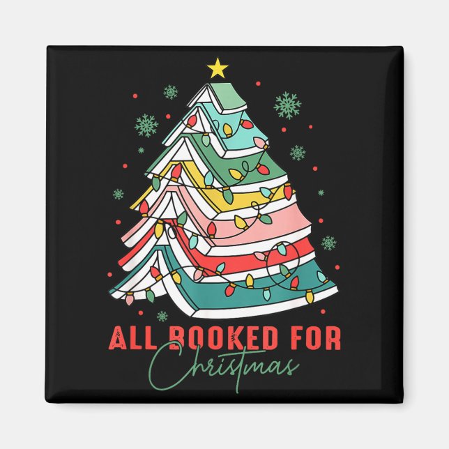 All Booked For Christmas Teacher Librarian Book Lo Magnet (Framsidan)
