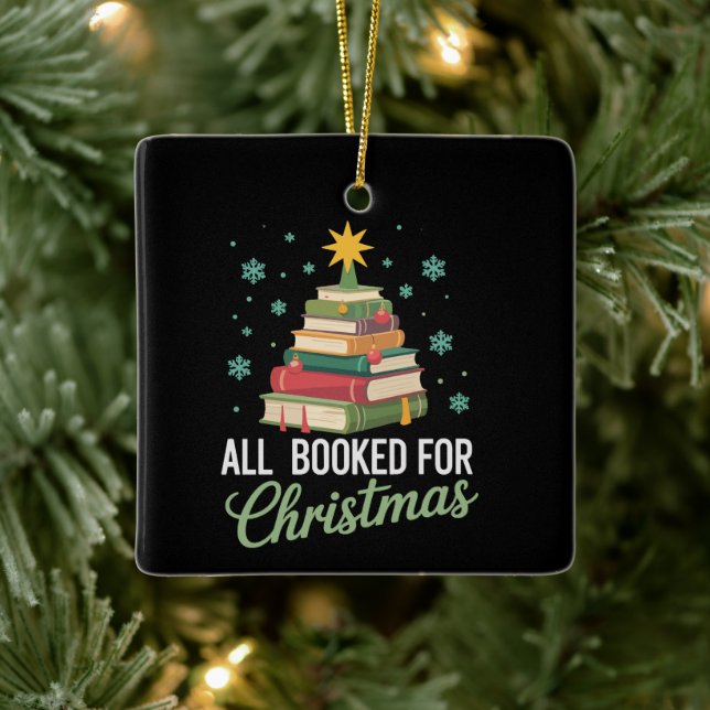 All Booked For Christmas Tree Books Teacher Xmas  Julgransprydnad Keramik (Träd)