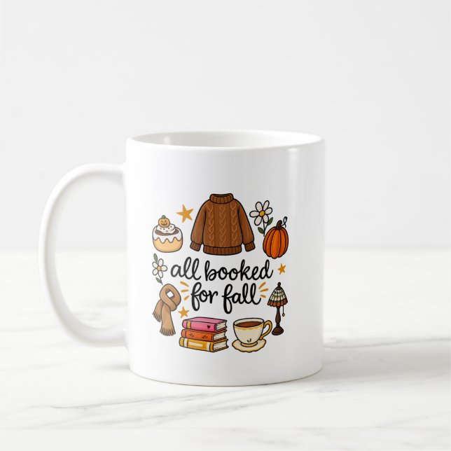 All Booked för höstmugg | Mysig höstboklig kaffe Kaffemugg (Vänster)