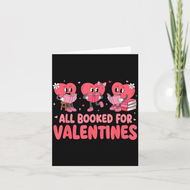 All Booked For Valentine Book Funny Teacher Kids G Kort (Framsida)