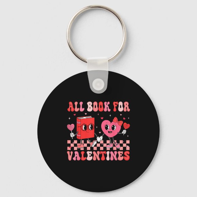 All Booked For Valentine Book Librarian Teacher Wo Nyckelring (Framsida)
