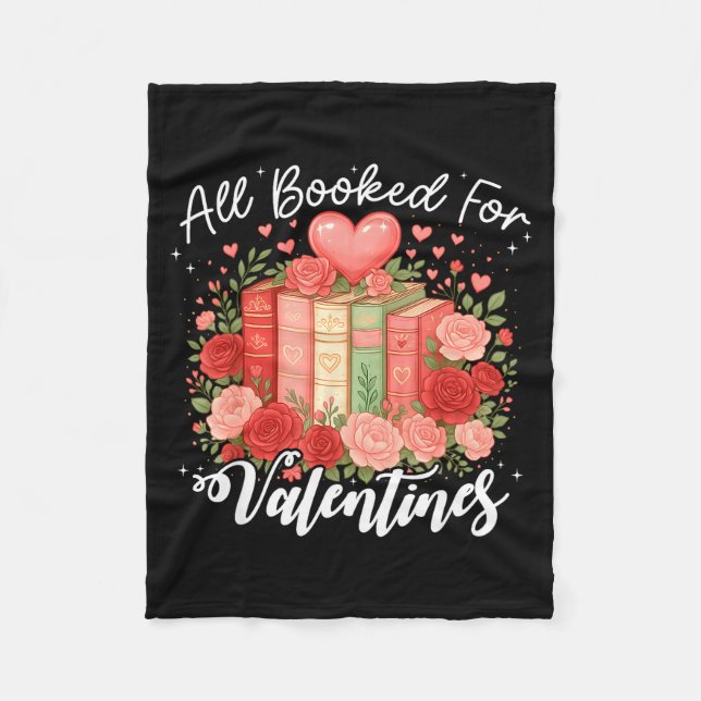 All Booked For Valentine Book Lovers Teacher Girl  Fleecefilt (Framsidan)
