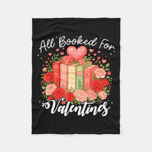 All Booked For Valentine Book Lovers Teacher Girl  Fleecefilt (Framsidan)