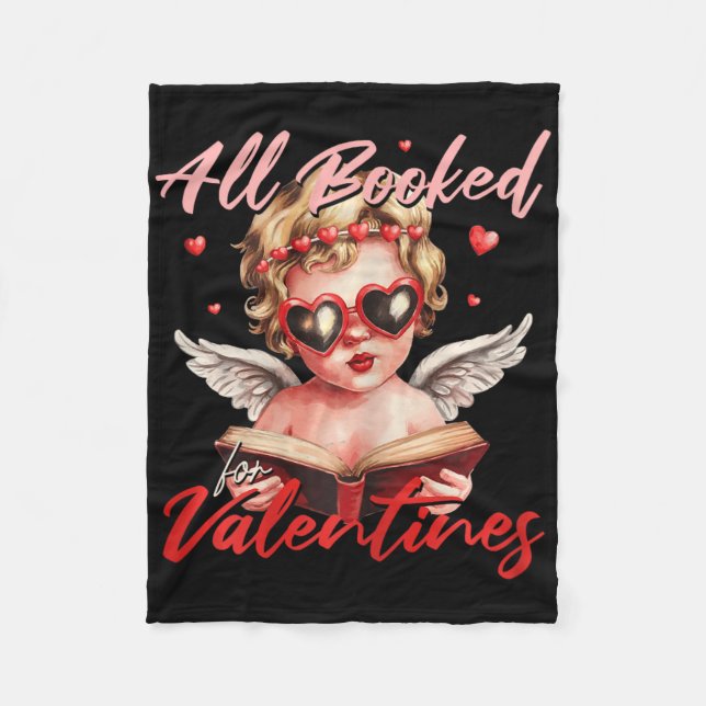 All Booked For Valentines Cupid Reading Lover Libr Fleecefilt (Framsidan)