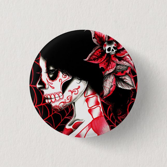 All borta död sockerskalleflicka knapp (Framsida)