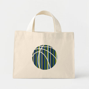 All Boy Rand Blue och Grönt Basketball Tote Mini Tygkasse