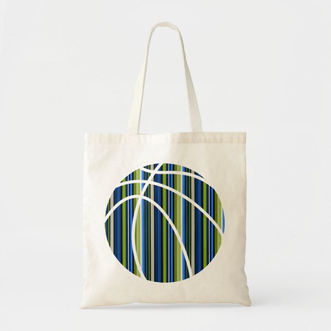 All Boy Rand Blue och Grönt Basketball Tote Tygkasse (Framsidan)