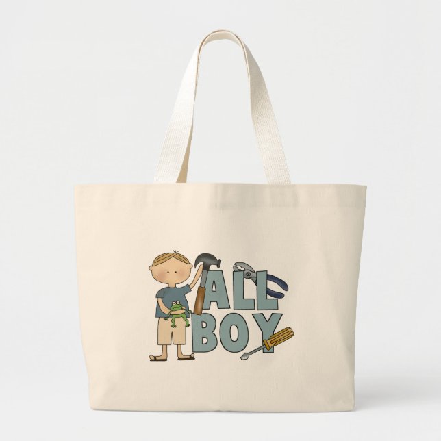 All Boy Tote eller Diaper Bag Jumbo Tygkasse (Framsidan)