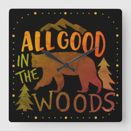 All Bra i Skogen-skogsäckshuset Fyrkantig Klocka