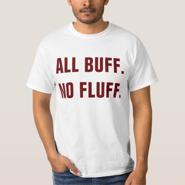 All Buff No Fluff Workout Hamster T-Shirt (Framsida)